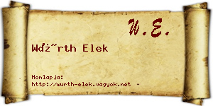 Würth Elek névjegykártya