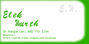 elek wurth business card